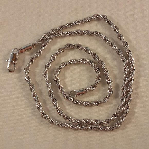Accessories Mens Stainless Steel Twisted Rope Chain Necklace 2 316l